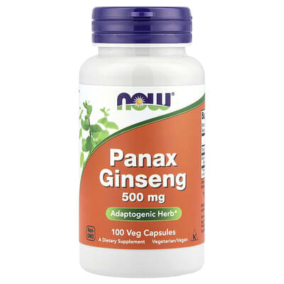 Женьшень Panax, 500 mg, 100 вегетарианских капсул