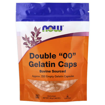 Double "00" Gelatin Caps, Approx. 250 Empty Gelatin Capsules, 1.06 oz (30 g)