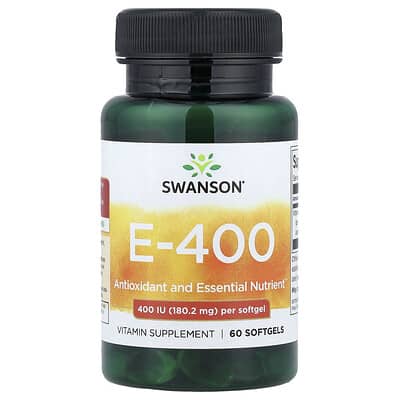 Витамин E-400, 180.2 mg (400 IU), 60 мягких капсул