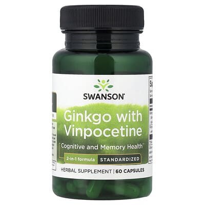 Ginkgo с Vinpocetine, стандартизированный, 60 капсул