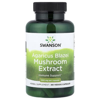 Swanson Vitamins экстракт гриба Agaricus Blazei, 500 mg, 90 вегетарианских капсул