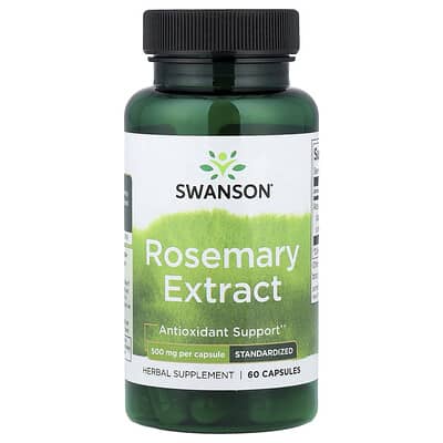 Rosemary Extract, Standardized, 500 mg, 60 Capsules
