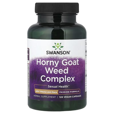 Swanson Vitamins комплекс Horny Goat Weed с Tribulus и Maca, 120 веганских капсул