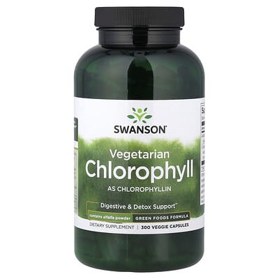 Swanson Vitamins вегетарианский хлорофилл, 300 вегетарианских капсул