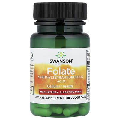 Folate, High Potency , 30 Veggie Caps (800 mcg DFE per Capsule)