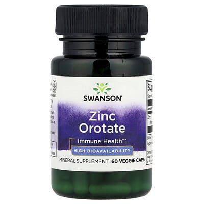 Zinc Orotate, 60 Veggie Caps (10 mg per Cap)
