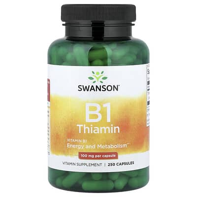 Vitamin B1 Thiamin, 100 mg, 250 Capsules
