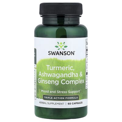 Turmeric, Ashwagandha & Ginseng Complex, 60 капсул
