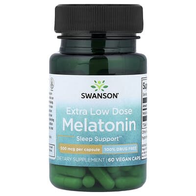 Melatonin, Extra Low Dose, 500 mcg, 60 Vegan Caps