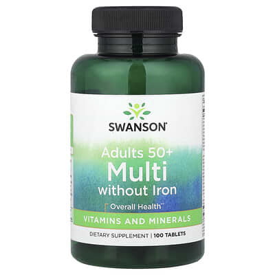 Adults 50+ Multi Without Iron, 100 Tablets