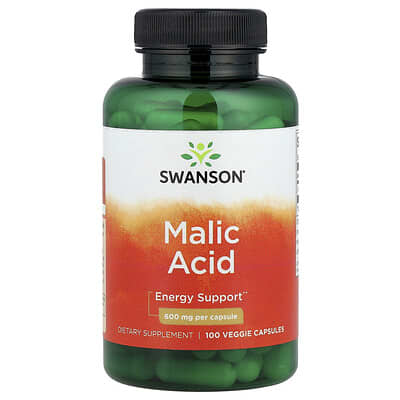 Swanson Vitamins Malic Acid, 600 mg, 100 вегетарианских капсул