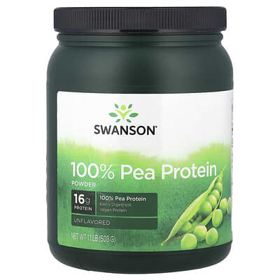 100% Pea Protein Powder, Unflavored, 1.1 lb (503 g)