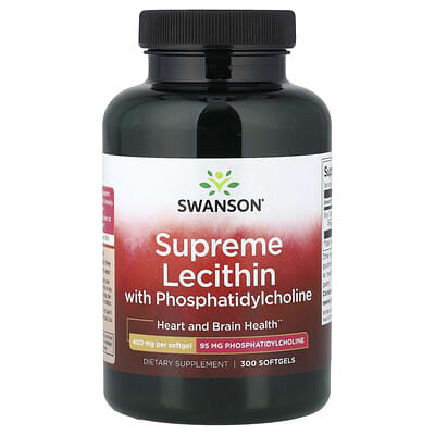 Swanson Vitamins Supreme Lecithin с фосфатидилхолином, 300 мягких капсул
