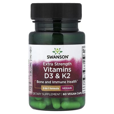 Vitamins D3 & K2, 60 Vegan Caps