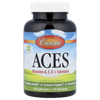 Carlson ACES®, витамины A, C, E + селен, 90 мягких гелей