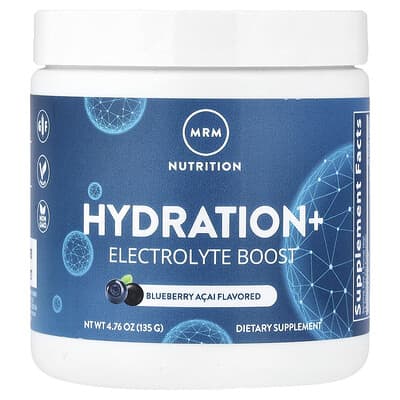 Hydration+ Electrolyte Boost, черника и асаи, 4.76 oz (135 g)