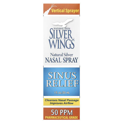 Natural Silver Nasal Spray, Sinus Relief, 50 PPM, 1 fl oz (30 ml)
