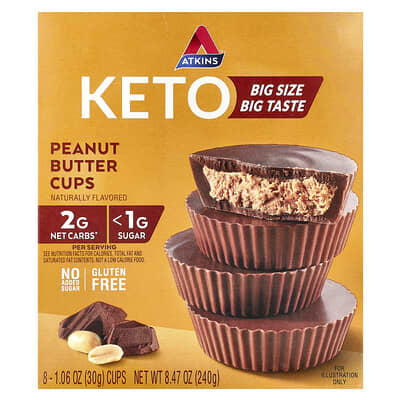 Atkins Шоколадные конфеты с арахисовой пастой Keto, 8 штук по 1.06 oz (30 g)