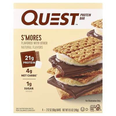 Протеиновый батончик S'Mores, 4 шт, 2.12 oz (60 g) каждый
