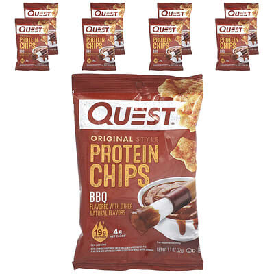 Original Style Protein Chips, BBQ, 8 Bags, 1.1 oz (32 g) Each