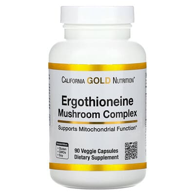 Ergothioneine Mushroom Complex with Organic Maitake, Organic Oyster, Organic Lion's Mane Mushroom Extracts and L-Ergothioneine, 90 Veggie Capsules