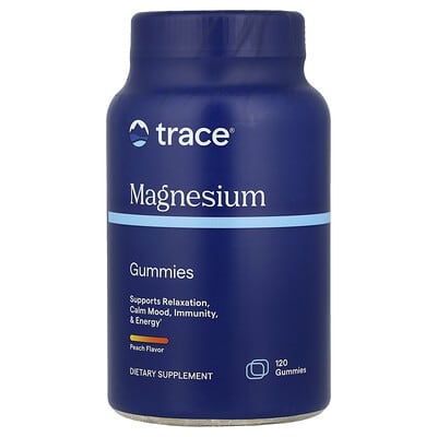 Magnesium Gummies, Peach, 120 Gummies (84 mg per Gummy)