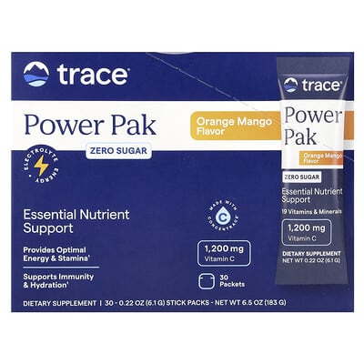 Power Pak, Zero Sugar, Orange Mango, 30 Packets, 0.22 oz (6.1 g) Each