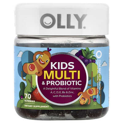 Kids Multi & Probiotic Gummies, Yum Berry Punch, 70 Gummies