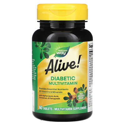 Alive!® Diabetic Multivitamin, 60 Tablets