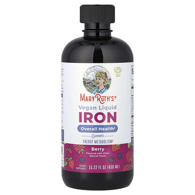 Vegan Liquid Iron, For Ages 4+, Berry, 15.22 fl oz (450 ml)