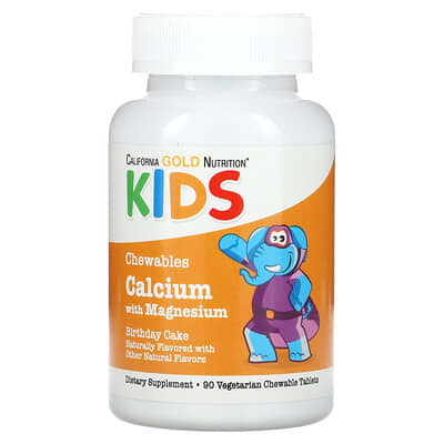 Chewable Calcium with Magnesium For Children, Vanilla, 90 Vegetarian Tablets