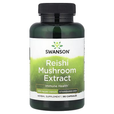 Экстракт гриба рейши, стандартизированный, 500 mg, 90 капсул