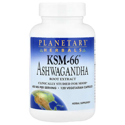 KSM-66® Ashwagandha Root Extract, 120 Vegetarian Capsules (300 mg per Capsule)