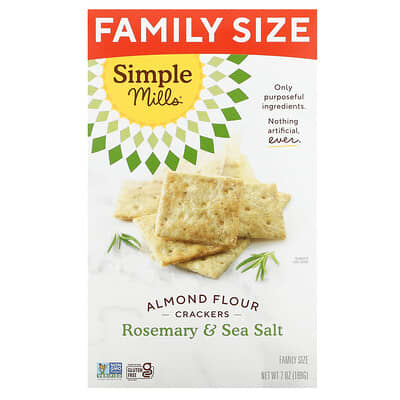 Almond Flour Crackers, Rosemary & Sea Salt, 7 oz (199 g)