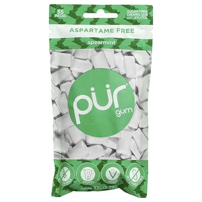 Chewing Gum, Spearmint, 55 Pieces, 2.72 oz (77 g)