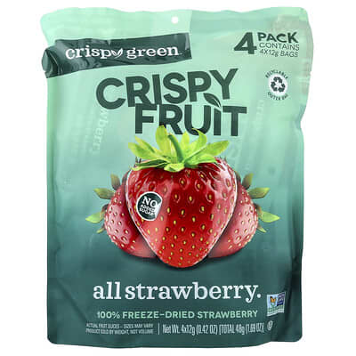Crispy Fruit клубника, 4 упаковки, по 0.42 oz (12 g)