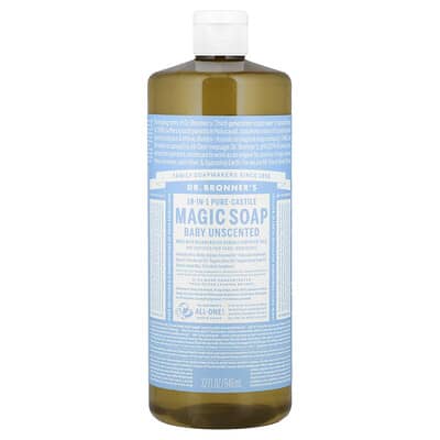 18-in-1 Pure-Castile Magic Soap, Baby, Unscented, 32 fl oz (946 ml)