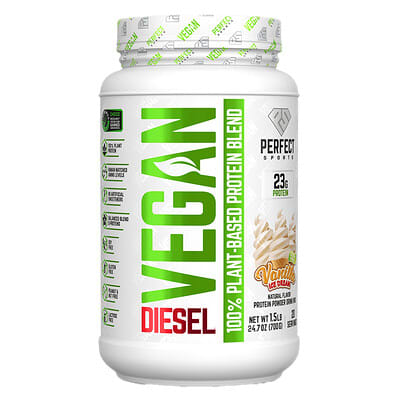 Vegan Diesel 100% растительный протеиновый смесь Vanilla Ice Cream 1.5 lb (700 g)