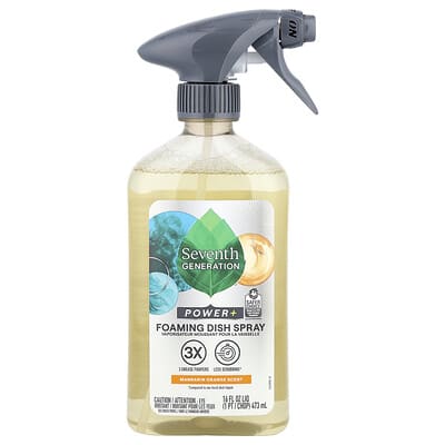 Power+, пенный спрей для мытья посуды, Mandarin Orange, 16 fl oz (473 ml)