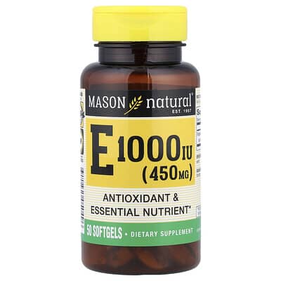 Vitamin E, 450 mg (1,000 IU), 50 Softgels