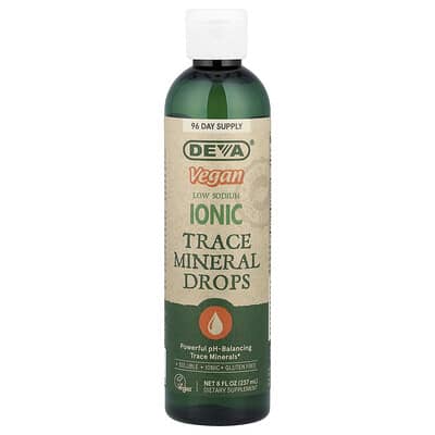 Минеральные капли Deva Vegan Low Sodium Ionic Trace Mineral Drops, 8 fl oz (237 ml)