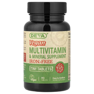 Vegan Multivitamin & Mineral Supplement, Iron-Free, 90 Tiny Tablets