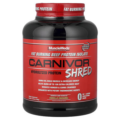 Carnivor™ Shred, Hydrolyzed Protein, Vanilla Caramel, 3.8 lbs (1,736 g)