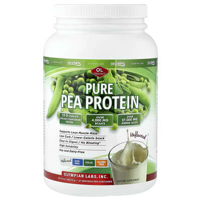 Pea Protein, Unflavored, 29.7 oz (843.75 g)