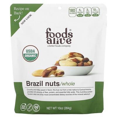 Бразильский орех Foods Alive, цельный, 10 oz (284 g)