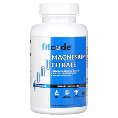 Magnesium Citrate, 60 Veggie Capsules (200 mg per Capsule)