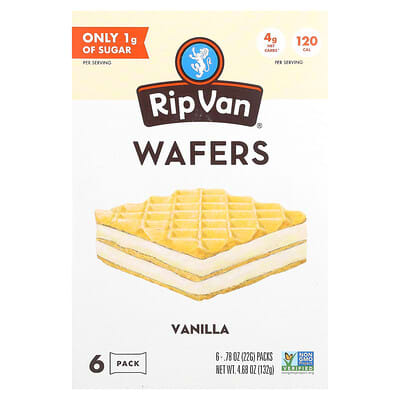 Creme Filled Wafer Snack, Vanilla, 6 Pack, 0.78 oz (22 g) Each