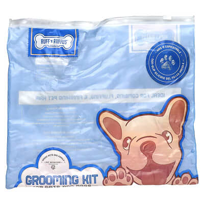 Grooming Kit for Cats And Dogs, Blue, 1 Silicone Gel Filled Handle