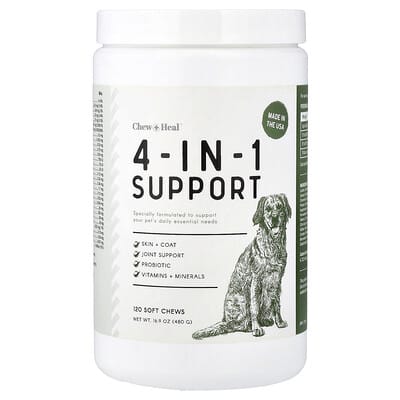 4-in-1 Support, For Dogs, 120 Soft Chews, 16.9 oz (480 g)