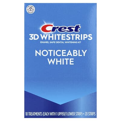3D Whitestrips, Enamel Safe Dental Whitening Kit, Noticeably White, 20 Strips